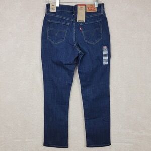 Levi's Classic Straight Fit Mid Rise Dark Wash Denim Blue Jeans  4/27 Short  NEW